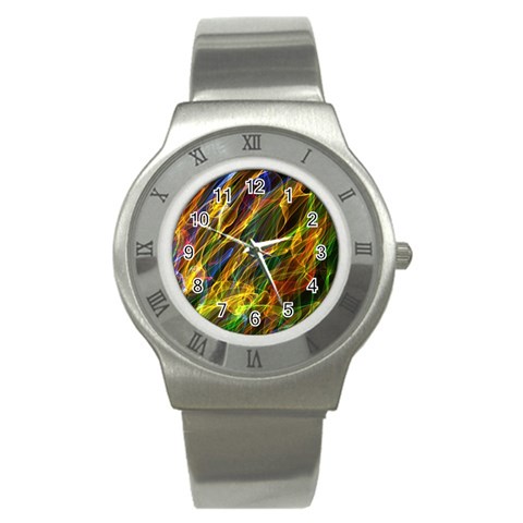 Abstract Smoke Stainless Steel Watch (Slim) from ArtsNow.com Front