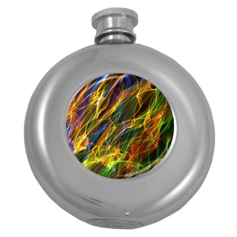 Abstract Smoke Hip Flask (Round) from ArtsNow.com Front