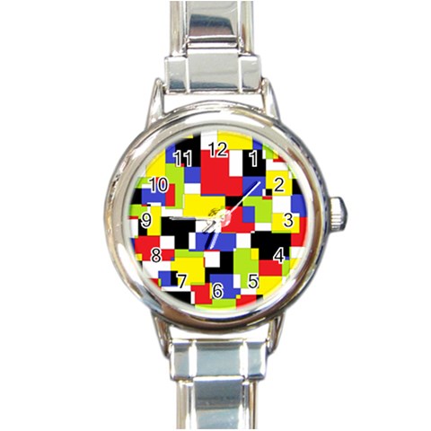 Mod Geometric Round Italian Charm Watch from ArtsNow.com Front