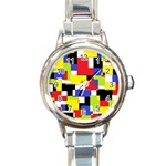 Mod Geometric Round Italian Charm Watch