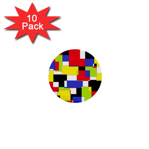 Mod Geometric 1  Mini Button (10 pack) from ArtsNow.com Front