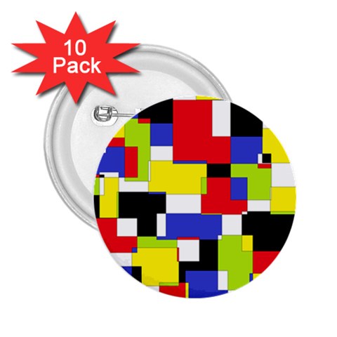 Mod Geometric 2.25  Button (10 pack) from ArtsNow.com Front