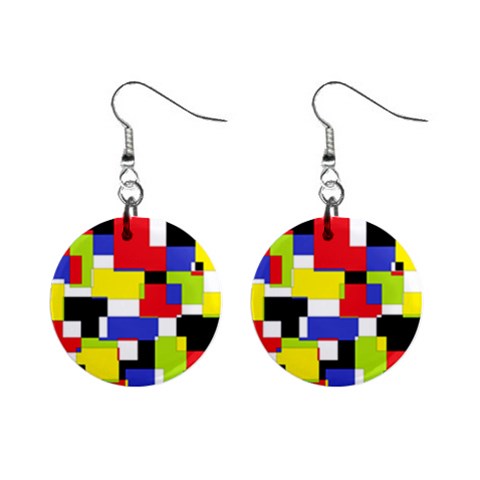Mod Geometric Mini Button Earrings from ArtsNow.com Front
