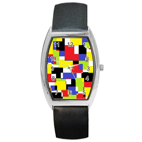 Mod Geometric Tonneau Leather Watch from ArtsNow.com Front