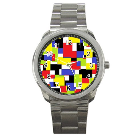 Mod Geometric Sport Metal Watch from ArtsNow.com Front