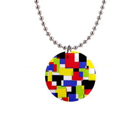 Mod Geometric Button Necklace from ArtsNow.com Front