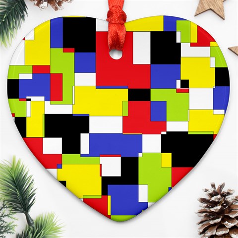 Mod Geometric Heart Ornament (Two Sides) from ArtsNow.com Front