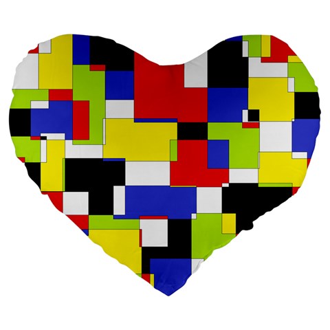 Mod Geometric 19  Premium Heart Shape Cushion from ArtsNow.com Front