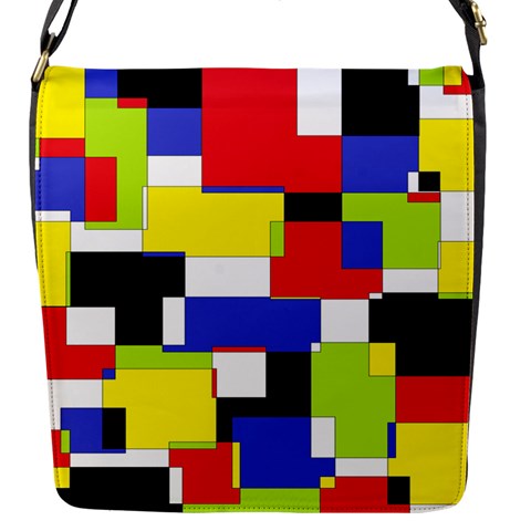 Mod Geometric Flap Closure Messenger Bag (Small) from ArtsNow.com Front