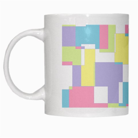 Mod Pastel Geometric White Coffee Mug from ArtsNow.com Left