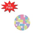 Mod Pastel Geometric 1  Mini Button (10 pack)