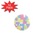 Mod Pastel Geometric 1  Mini Button Magnet (10 pack)