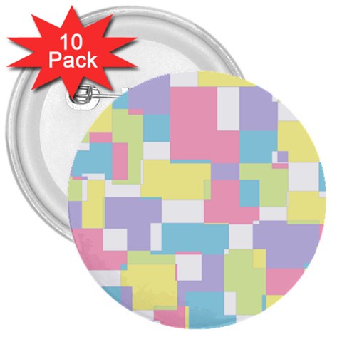 Mod Pastel Geometric 3  Button (10 pack) from ArtsNow.com Front