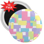 Mod Pastel Geometric 3  Button Magnet (10 pack)