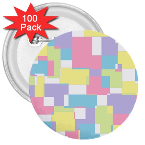 Mod Pastel Geometric 3  Button (100 pack) from ArtsNow.com Front