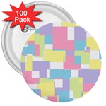 Mod Pastel Geometric 3  Button (100 pack)