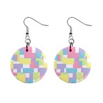 Mod Pastel Geometric Mini Button Earrings