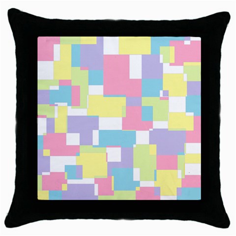 Mod Pastel Geometric Black Throw Pillow Case from ArtsNow.com Front