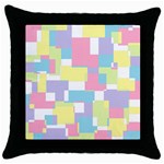 Mod Pastel Geometric Black Throw Pillow Case