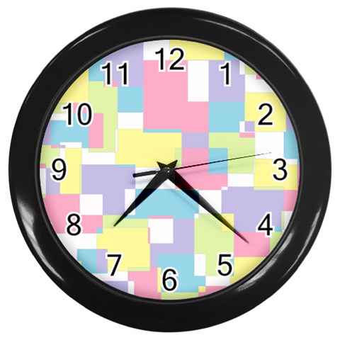 Mod Pastel Geometric Wall Clock (Black) from ArtsNow.com Front