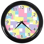 Mod Pastel Geometric Wall Clock (Black)