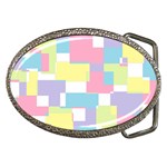 Mod Pastel Geometric Belt Buckle (Oval)