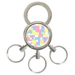 Mod Pastel Geometric 3-Ring Key Chain