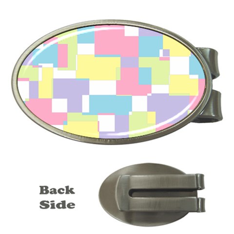 Mod Pastel Geometric Money Clip (Oval) from ArtsNow.com Front
