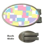 Mod Pastel Geometric Money Clip (Oval)