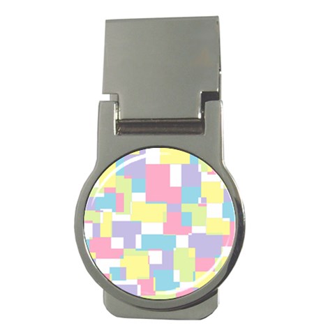 Mod Pastel Geometric Money Clip (Round) from ArtsNow.com Front