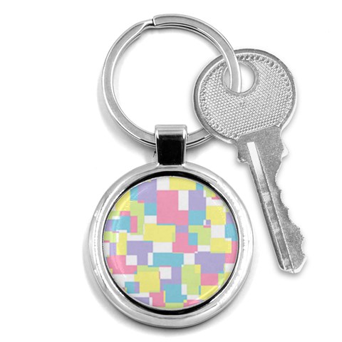 Mod Pastel Geometric Key Chain (Round) from ArtsNow.com Front