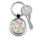 Mod Pastel Geometric Key Chain (Round)