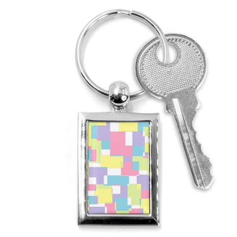 Mod Pastel Geometric Key Chain (Rectangle) from ArtsNow.com Front
