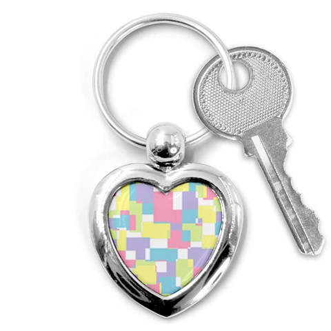 Mod Pastel Geometric Key Chain (Heart) from ArtsNow.com Front