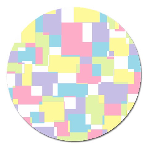Mod Pastel Geometric Magnet 5  (Round) from ArtsNow.com Front