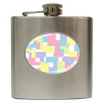 Mod Pastel Geometric Hip Flask