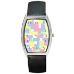 Mod Pastel Geometric Tonneau Leather Watch