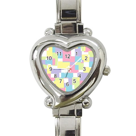Mod Pastel Geometric Heart Italian Charm Watch  from ArtsNow.com Front