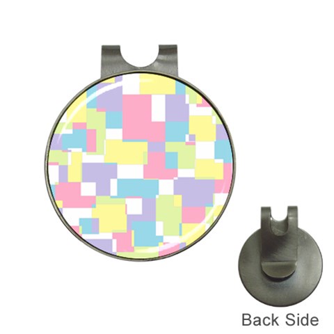 Mod Pastel Geometric Hat Clip with Golf Ball Marker from ArtsNow.com Front