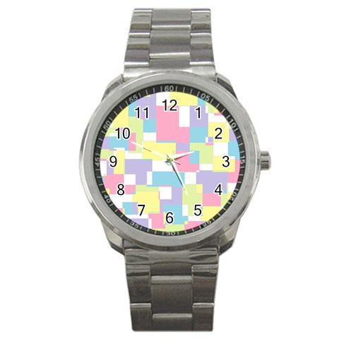 Mod Pastel Geometric Sport Metal Watch from ArtsNow.com Front