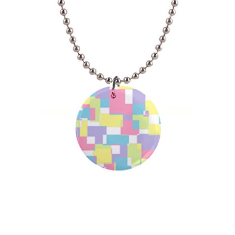 Mod Pastel Geometric Button Necklace from ArtsNow.com Front