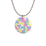 Mod Pastel Geometric Button Necklace