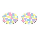 Mod Pastel Geometric Cufflinks (Oval)