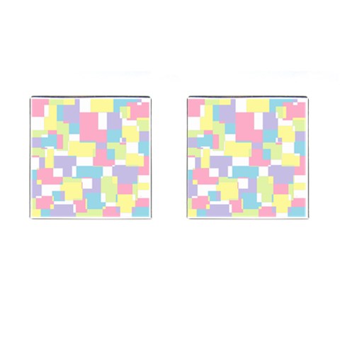 Mod Pastel Geometric Cufflinks (Square) from ArtsNow.com Front(Pair)