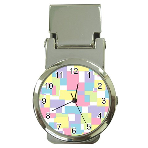 Mod Pastel Geometric Money Clip with Watch from ArtsNow.com Front