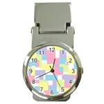 Mod Pastel Geometric Money Clip with Watch