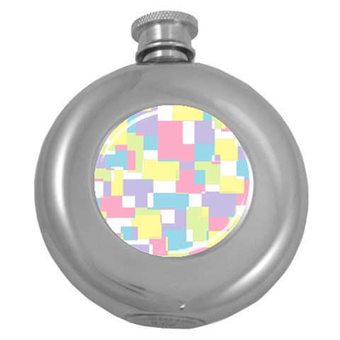 Mod Pastel Geometric Hip Flask (Round) from ArtsNow.com Front
