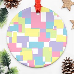 Mod Pastel Geometric Round Ornament (Two Sides) from ArtsNow.com Front