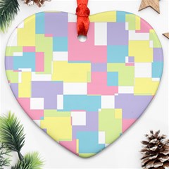 Mod Pastel Geometric Heart Ornament (Two Sides) from ArtsNow.com Front