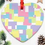 Mod Pastel Geometric Heart Ornament (Two Sides)